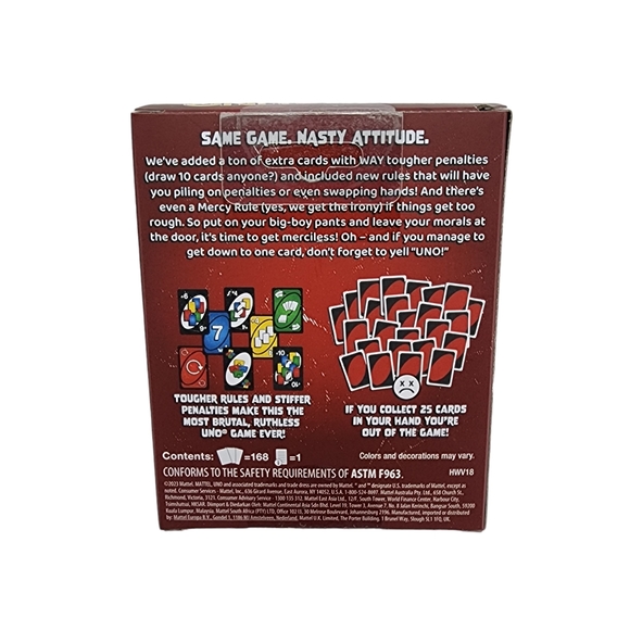 Uno Show'Em No Mercy Card Game Mattel BRAND NEW - SEALED - Picture 2 of 6